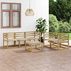 Maison Chic Salon de jardin 6 pcs - Table et chaises d'extérieur - Mobilier/Meubles de jardin Moderne bois de pin imprégné de vert -MN15030