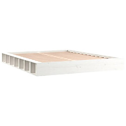 Avis Maison Chic Lit adulte - Lit simple Cadre de lit,Structure du lit Contemporain Blanc 120x200 cm Bois massif -MN62075