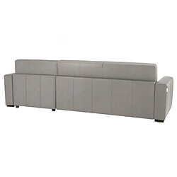 Inside 75 Canapé d'angle EXPRESS DREAMER sommier lattes 140cm velours gris clair matelas 16 cm