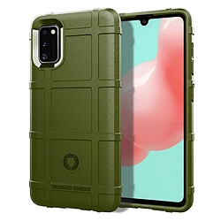 Coque en TPU peau de grille carrée robuste antichoc vert armé pour votre Samsung Galaxy A41 (Global Version)