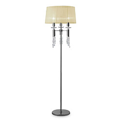 Avis Luminaire Center Lampadaire Tiffany 3+3 Ampoules E27+G9, chrome poli avec Abat jour blanc & cristal transaparent