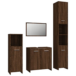 vidaXL Ensemble de meubles de salle de bain 4 pcs Chêne marron