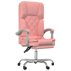 vidaXL Fauteuil de massage inclinable de bureau Rose Similicuir