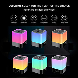 Universal Light Night-5 en 1 lampe de chevet avec haut-parleur Bluetooth, réveil du calendrier numérique 12 / 24H, Contrôle tactile et batterie 4000mAh, support TF et carte SD, Musi