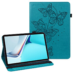 Etui en PU motif papillons avec porte-cartes bleu pour votre Huawei MatePad 11 (2021)