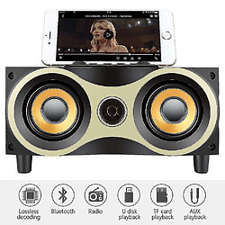 Universal Haut-parleur Bluetooth en bois sans fil Subwoofer STERO SPELERS SUPPORTS SUPPORTS FM (marron)