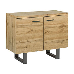 Beliani Commode 2 portes en bois clair TIMBER