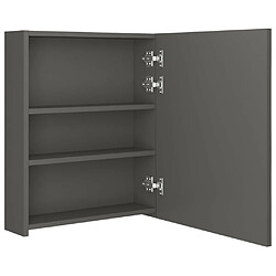 Maison Chic Armoire de salle de bain,Meuble de rangement,Meuble haut à miroir LED anthracite 50x14x60 cm -GKD894264 pas cher