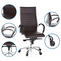 Avis Siège de bureau / Fauteuil de direction PARMA 20, cuir marron, chromé hjh OFFICE