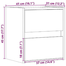 vidaXL Table de chevet murale avec lumières LED chêne sonoma pas cher