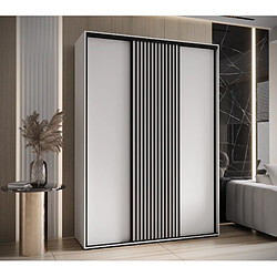 Abiks Meble Armoire LANKO 1 À Portes Coulissantes 235,2/170/60 3 Portes (Blanc/Blanc)