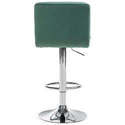 Acheter Decoshop26 Lot de 2 tabourets de bar en velours vert avec coutures décoratives pied en trompette métal chromé 10_0004392