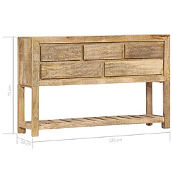 vidaXL Buffet 120x30x75 cm bois de manguier massif pas cher