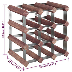 vidaXL Casier à bouteilles pour 12 bouteilles Marron Bois pin solide pas cher