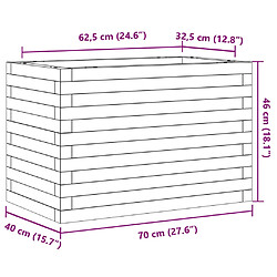 vidaXL Jardinière 70x40x46 cm bois de pin imprégné pas cher