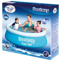 Avis Bestway Piscine gonflable Fast Set Rond 183x51 cm Bleu