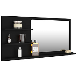 Avis Maison Chic Miroir moderne de salle de bain,Décoration Miroir mural Bain Noir 90x10,5x45 cm Aggloméré -MN38233