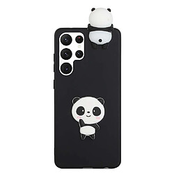 Coque en silicone antichoc, anti-rayures, motif 3D Noir/panda pour votre Samsung Galaxy S22 Ultra 5G