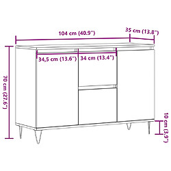 vidaXL Buffet vieux bois 104x35x70 cm bois d’ingénierie pas cher