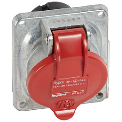 prise tableau 16 ampères 3p+t ip44 rouge - legrand hypra 52233