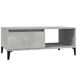 Maison Chic Table basse,Table Console Table d'appoint, Table pour salon Gris béton 90x50x36,5 cm Bois d'ingénierie -MN70826