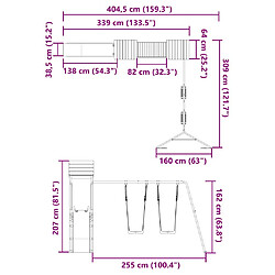 vidaXL Aire de jeux d'extérieur bois de pin imprégné pas cher