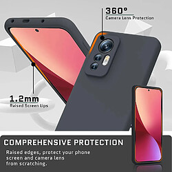 Coque Silicone Couleur Noire + Verre Trempe Pour Xiaomi 12 Lite Little Boutik®