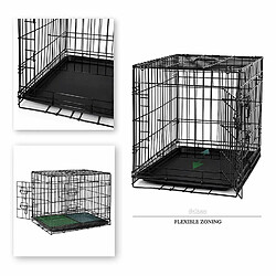 Acheter dibea DC00491, Cage de transport pour chiens et petits animaux, boîte solide en fil métallique robuste, pliable, 2 Portes, avec Bac inférieur , Taille M