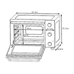 CONTINENTAL EDISON CEMF35W - Minifour electrique 35L blanc - 1500W - Rotissoire, Convection naturelle pas cher