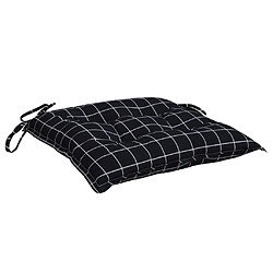 Acheter vidaXL Coussins de chaise lot de 6 carreaux noir 40x40x7 cm tissu