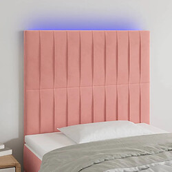 Maison Chic Tête de lit scandinave à LED,meuble de chambre Rose 100x5x118/128 cm Velours -MN65679