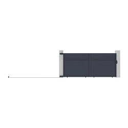 Avis Vente-Unique Portail électrique coulissant aluminium persienné L416 x H180 cm anthracite - VIAZO