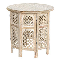 Pegane Table d'appoint en bois de manguier coloris naturel - diamètre 53 x hauteur 53 cm