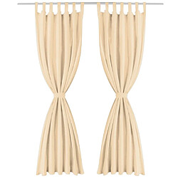 vidaXL Rideau occultant avec boucles 2 pcs 140 x 175 cm Beige