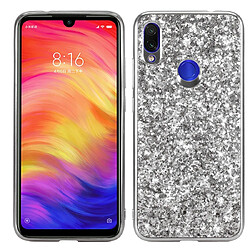 Wewoo Coque Souple Housse TPU antichoc en poudre scintillante pour Xiaomi Redmi Note 7 Argent