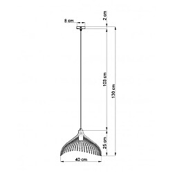 Acheter Luminaire Center Suspension Umb Acier blanc 1 ampoule 125cm