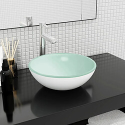 vidaXL Lavabo Verre trempé 35x12 cm Blanc