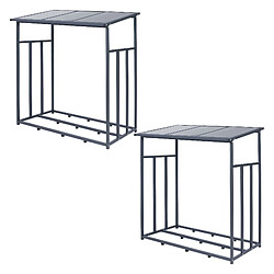 ML-Design 2x Abri Bois de Chauffage, Étagère Rangement Extérieur Métal, Anthracite, XXL 187,5x70x185 cm, Abri à Bois de Cheminée 2,3 m³, Support Stable Stockage, Aide à l'Empilage des Bûches de Bois