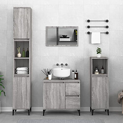 vidaXL Armoire salle de bain sonoma gris 30x30x100 cm