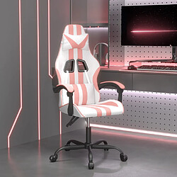 vidaXL Chaise de jeu Blanc et rose Similicuir