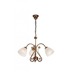 Lumière Suspension Emilio Verre,acier Marron 3 ampoules 75cm