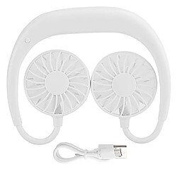 Acheter Ventilateur de Tour de Cou, Ventilateur Suspendu au Cou Rechargeable Par USB, Mini Ventilateur Personnel Portable, Ventilateur Paresseux à Double Bureau, Ventilateur de Tour de Cou Nécessités Estivales Mains Libres (blanc)