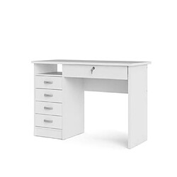 Avis Alter Bureau avec cinq tiroirs, couleur blanche, Dimensions 109 x 75 x 48 cm