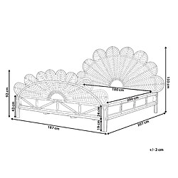 Avis Beliani Lit double en rotin 180 x 200 cm bois clair FLORENTINE