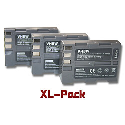 Set de 3 batteries vhbw 1000mAh (7.2V) pour appareil photo Nikon D-SLR D50 D70 D70s D80 D90 D100 D100 D200 D300 D300s D700 remplace EN-EL3e.