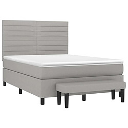 Avis Maison Chic Lit Adulte - Lit simple Lit à sommier tapissier avec matelas moelleux - Meuble de Chambre - Gris clair 140x200cm Tissu -MN72206