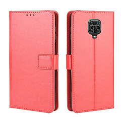 Etui en PU surface de cheval fou rouge pour votre Xiaomi Redmi Note 9 Pro/Pro Max/Note 9S