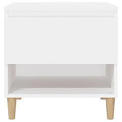 Maison Chic Lot de 2 Tables de chevet,Table de nuit,Table d'appoint pour salon Blanc 50x46x50 cm Bois d’ingénierie -MN44255 pas cher