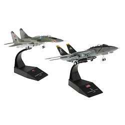 2x 1: 100 échelle F-14 Avion MIG-29 Fighter Metal Army Model Ornements