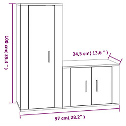 vidaXL Ensemble de meubles TV 2 pcs Chêne fumé Bois d'ingénierie pas cher